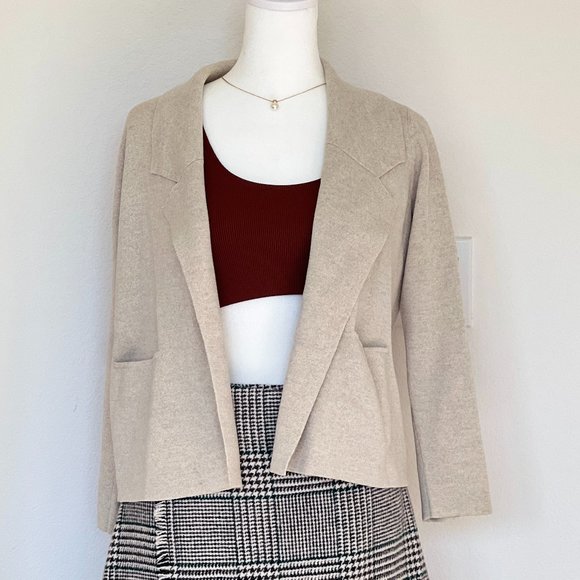 Eileen Fisher Notch Collar Wool Knit Jacket - Picture 1 of 12